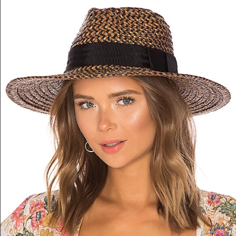 Brixton Joanna Hat in Washed Black & Brown
